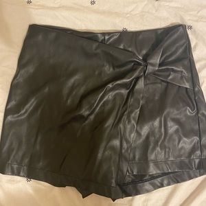 Black Leather Skort